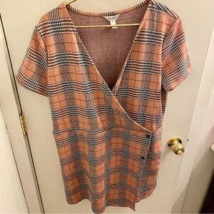 Arizona Pink & Black Plaid Romper Size XXL